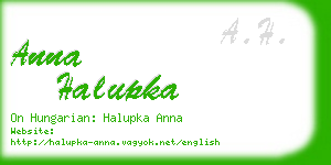 anna halupka business card